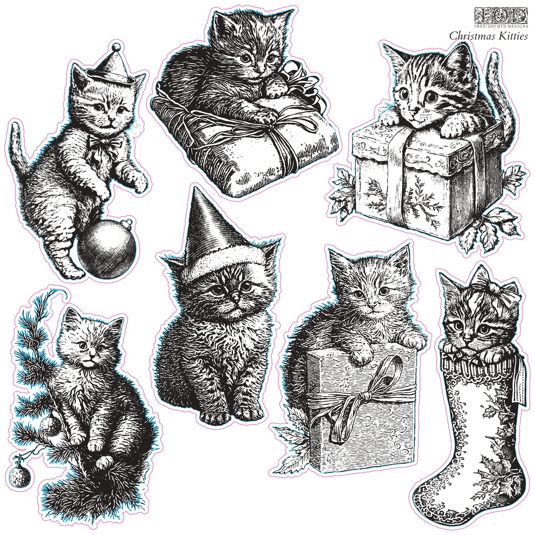 IOD Decor Stamp Christmas Kitties  * Limited Edition*