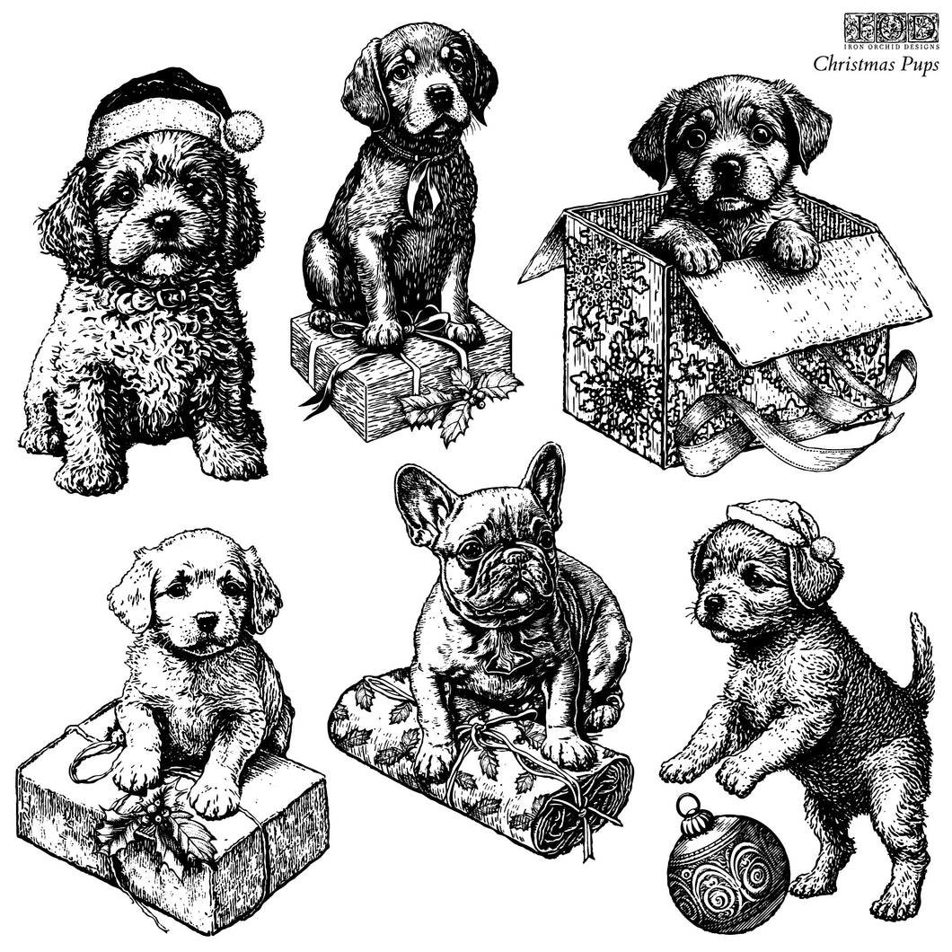 IOD Decor Stamp Christmas Pups  * Limited Edition*