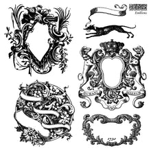 Load image into Gallery viewer, Iron Orchid Designs Decor Stamp Emblems 4 -  6”x6”sheets