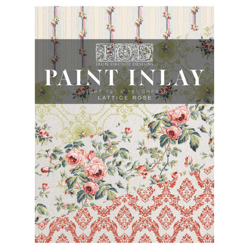 IOD  Paint Inlay Lattice Rose *Limited Edition*