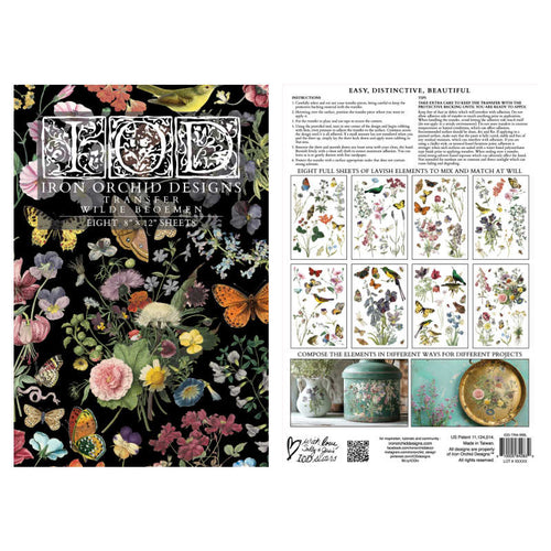 IOD Decor Transfer Wilde Bloemen 8 pages 8  x 12